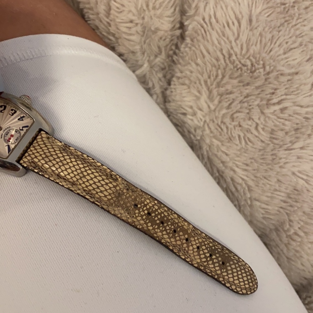 Silver Michele Mini Urban Watch With Python Band - image 5